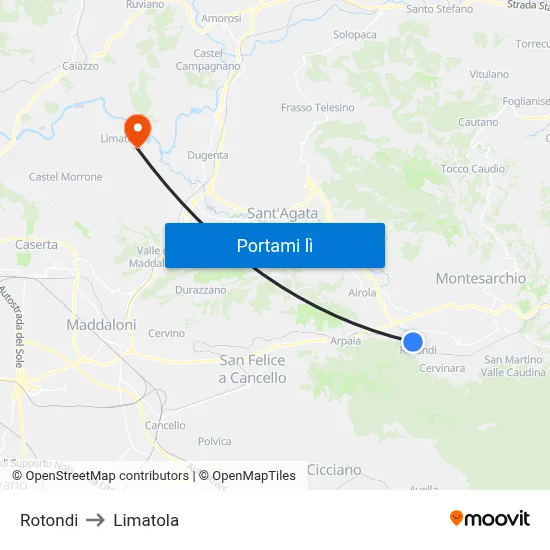 Rotondi to Limatola map