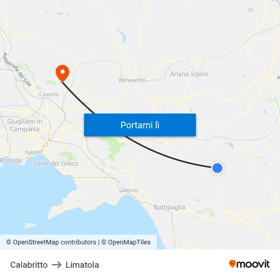 Calabritto to Limatola map