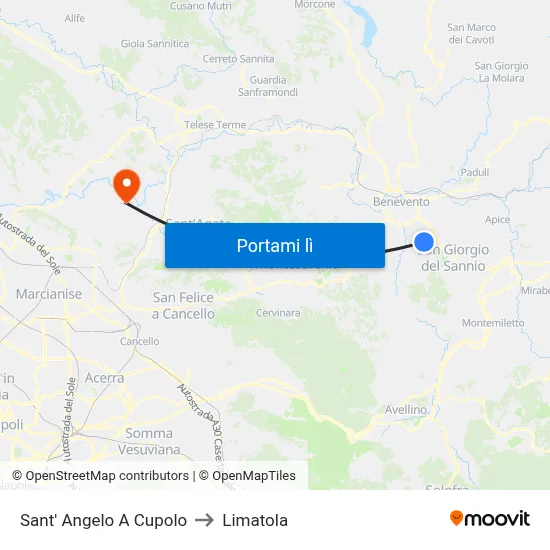 Sant' Angelo A Cupolo to Limatola map