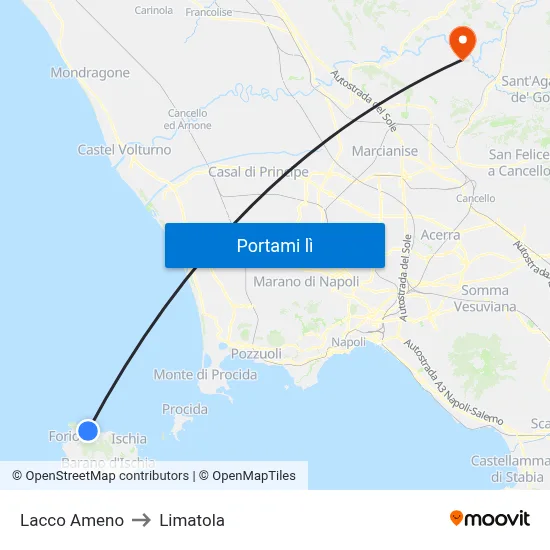 Lacco Ameno to Limatola map