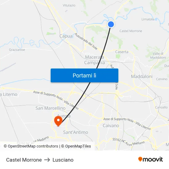Castel Morrone to Lusciano map