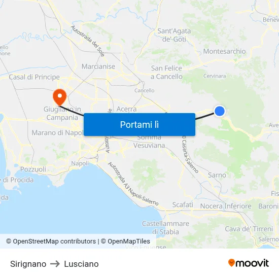 Sirignano to Lusciano map