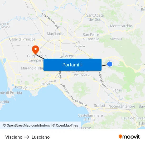 Visciano to Lusciano map