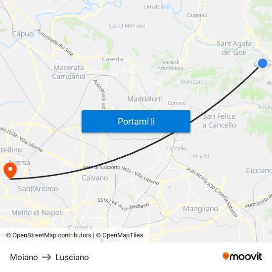 Moiano to Lusciano map