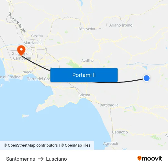 Santomenna to Lusciano map