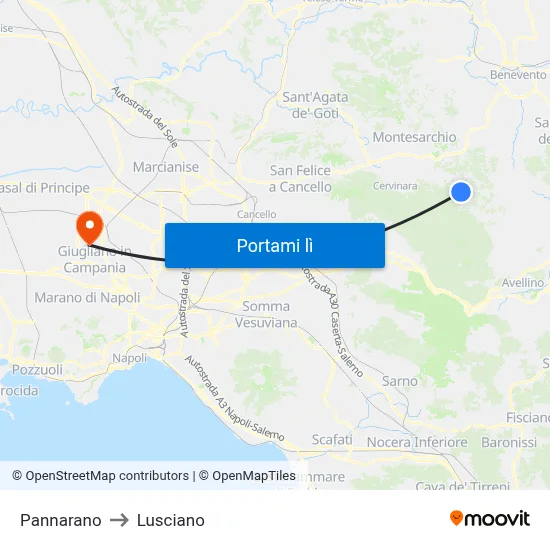 Pannarano to Lusciano map