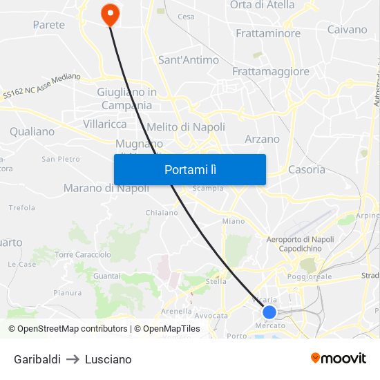 Garibaldi to Lusciano map