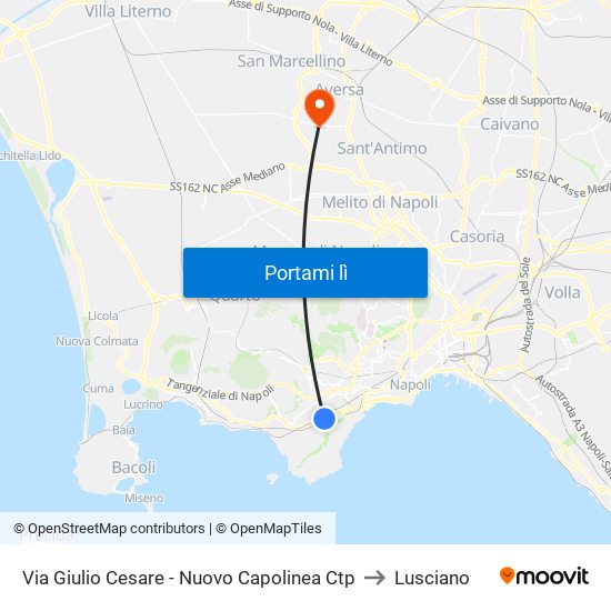 Via Giulio Cesare - Nuovo Capolinea Ctp to Lusciano map