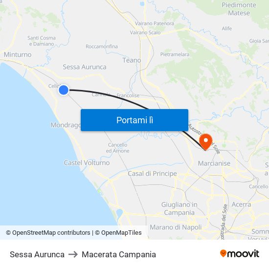 Sessa Aurunca to Macerata Campania map