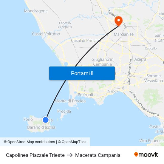 Capolinea Piazzale Trieste to Macerata Campania map