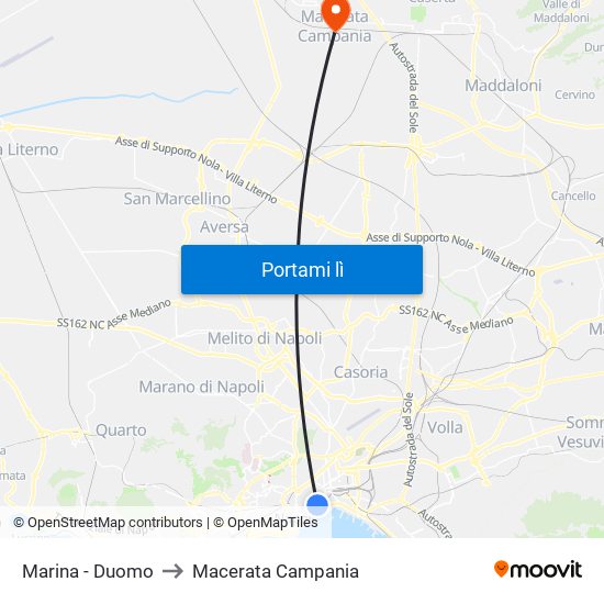 Marina - Duomo to Macerata Campania map