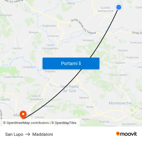 San Lupo to Maddaloni map