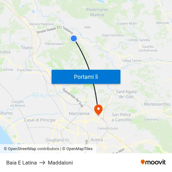 Baia E Latina to Maddaloni map