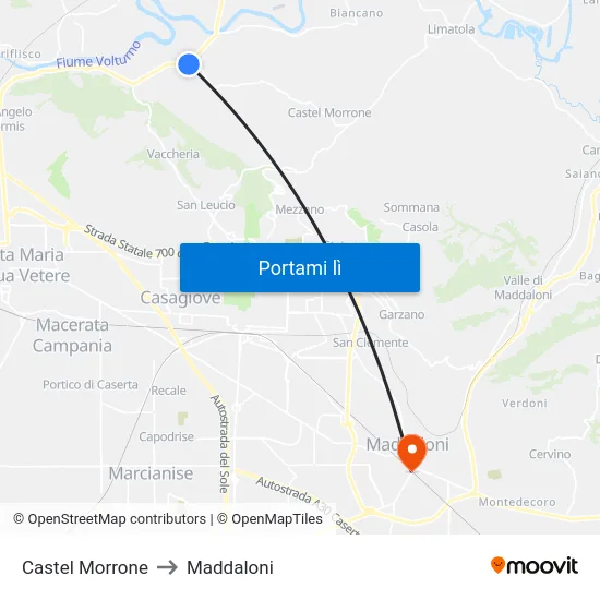 Castel Morrone to Maddaloni map