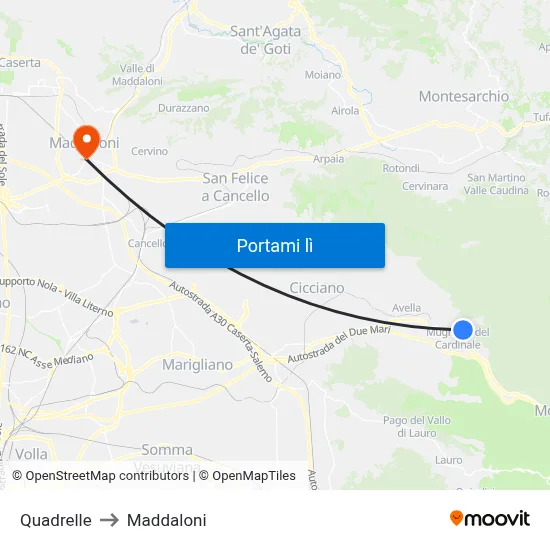 Quadrelle to Maddaloni map