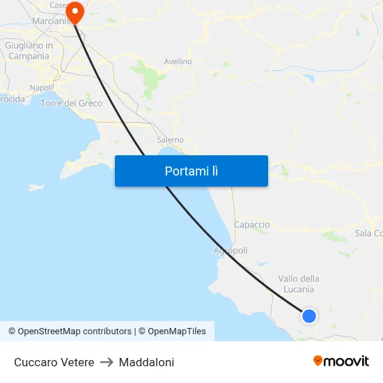 Cuccaro Vetere to Maddaloni map
