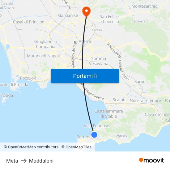 Meta to Maddaloni map