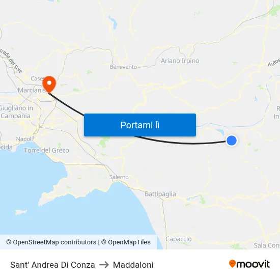 Sant' Andrea Di Conza to Maddaloni map