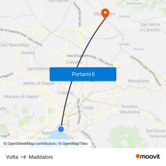 Volta to Maddaloni map