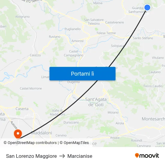 San Lorenzo Maggiore to Marcianise map