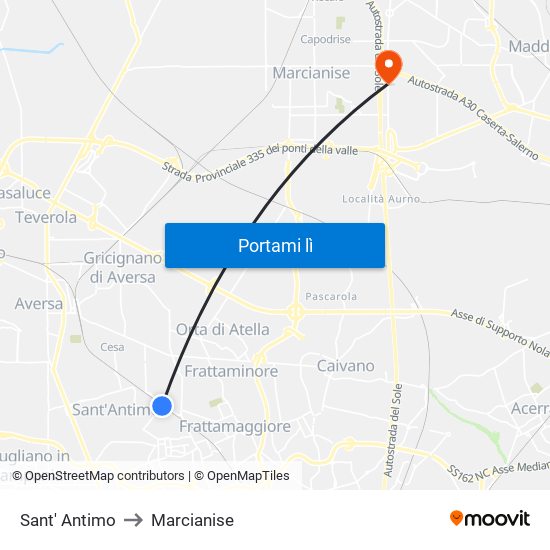 Sant' Antimo to Marcianise map