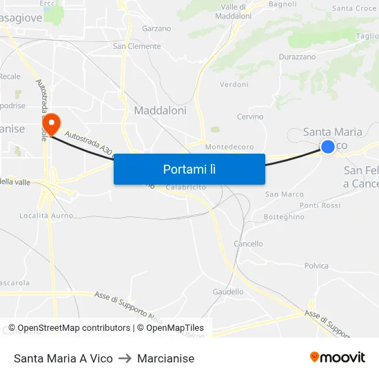 Santa Maria A Vico to Marcianise map