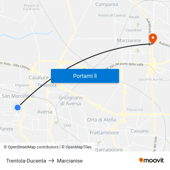 Trentola-Ducenta to Marcianise map