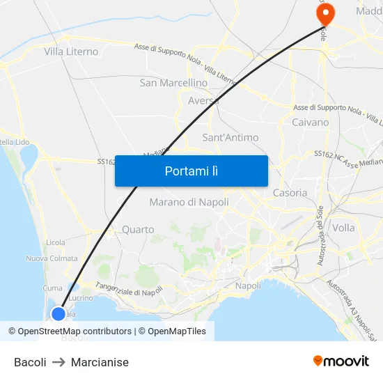 Bacoli to Marcianise map