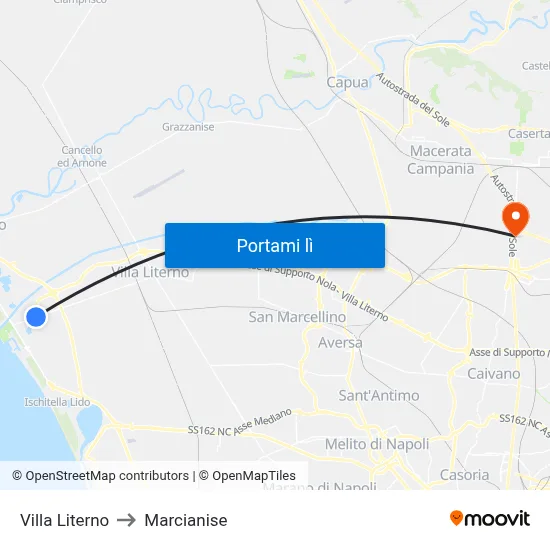 Villa Literno to Marcianise map