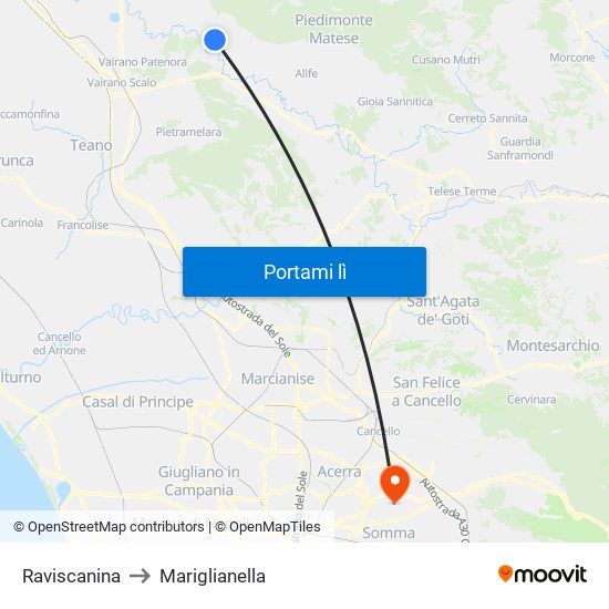 Raviscanina to Mariglianella map