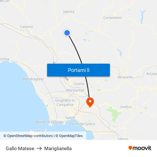 Gallo Matese to Mariglianella map