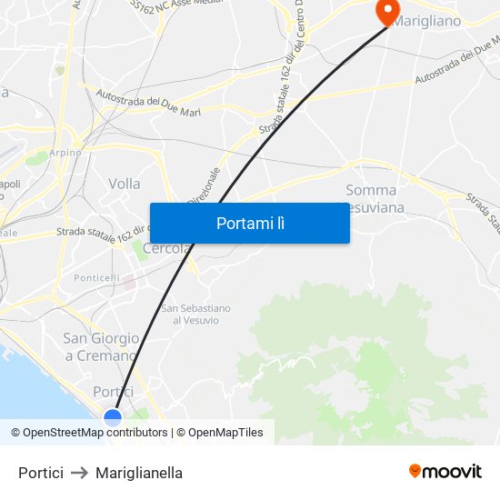 Portici to Mariglianella map