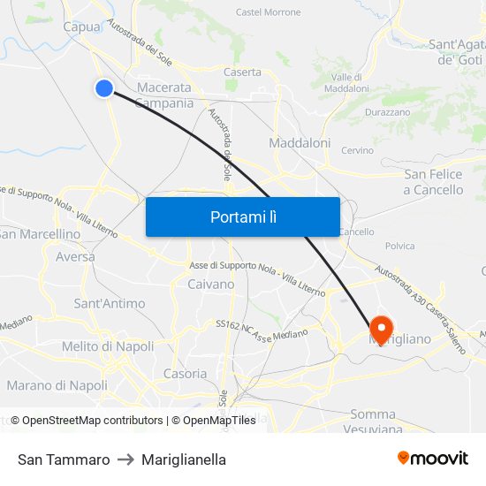 San Tammaro to Mariglianella map