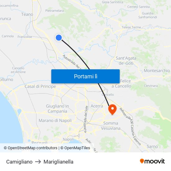 Camigliano to Mariglianella map