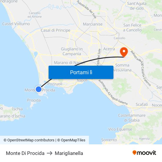 Monte Di Procida to Mariglianella map