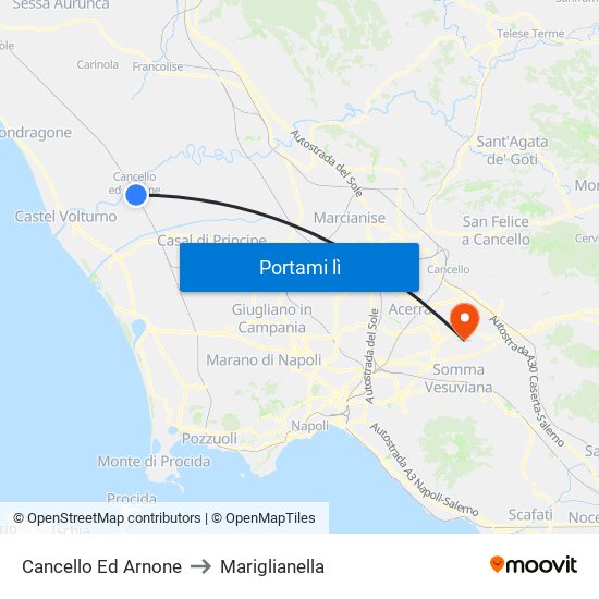 Cancello Ed Arnone to Mariglianella map