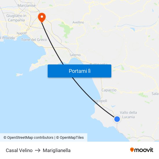 Casal Velino to Mariglianella map