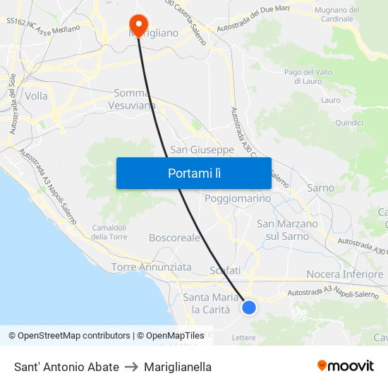 Sant' Antonio Abate to Mariglianella map