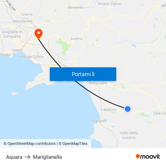 Aquara to Mariglianella map