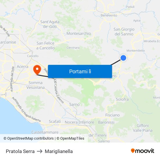 Pratola Serra to Mariglianella map