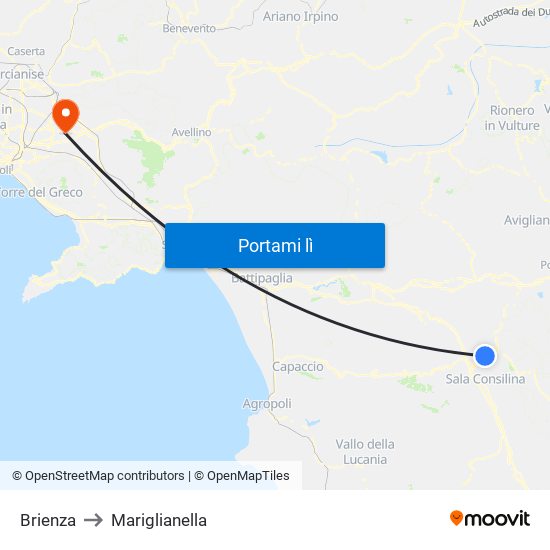 Brienza to Mariglianella map