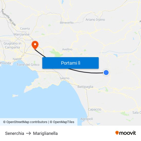 Senerchia to Mariglianella map