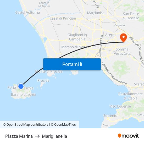 Piazza Marina to Mariglianella map