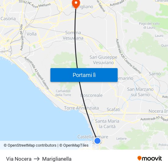 Via Nocera to Mariglianella map