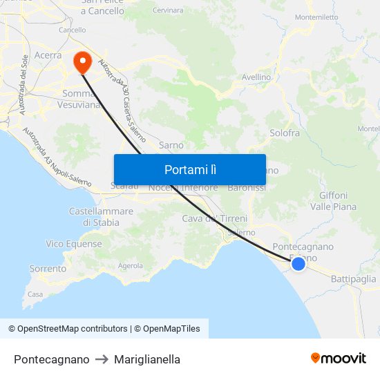 Pontecagnano to Mariglianella map