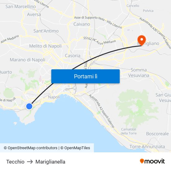 Tecchio to Mariglianella map