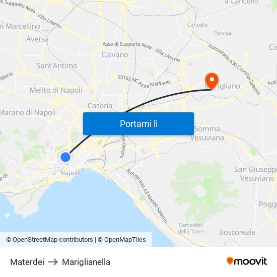 Materdei to Mariglianella map