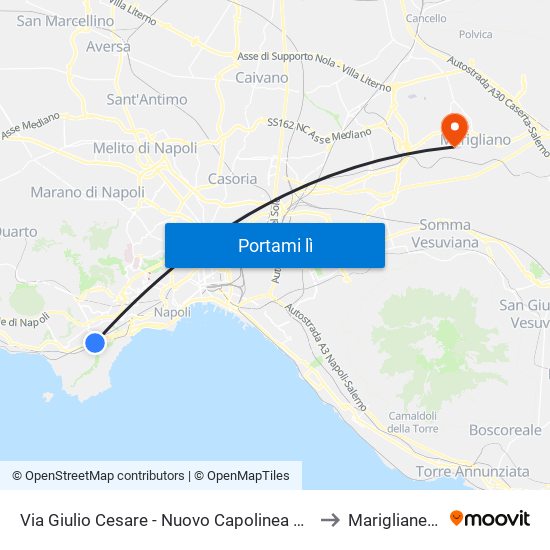 Via Giulio Cesare - Nuovo Capolinea Ctp to Mariglianella map