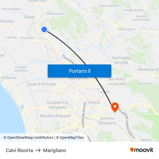 Calvi Risorta to Marigliano map