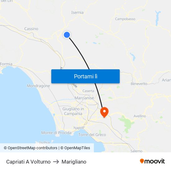 Capriati A Volturno to Marigliano map